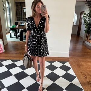 Zimmermann Black and White Polka Dot Mini Dress